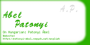 abel patonyi business card