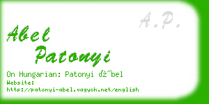 abel patonyi business card